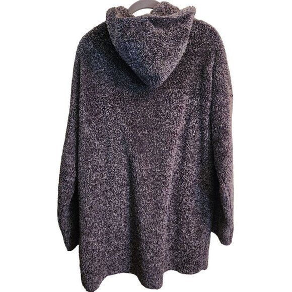 PJ Salvage Cozy Shearling Cardigan Choose Happiness RECOCA Black - Picture 3 of 9